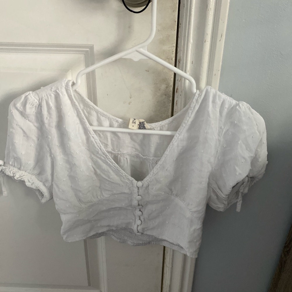 White shoulder top
